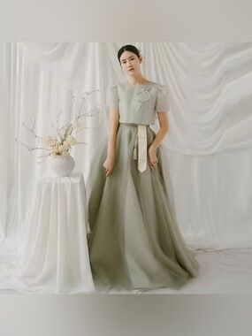 Modern green hanbok dress Size